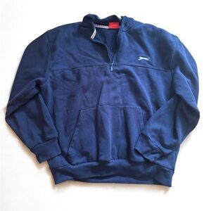 Vintage 80s Slazenger Half-Zip sweatshirt with Logo XL